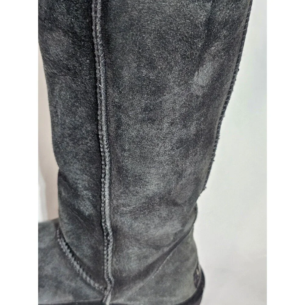 UGG Australia Boots Women's Classic Tall Boots Black Size 7 Leather Sheepskin - Picture 6 of 14